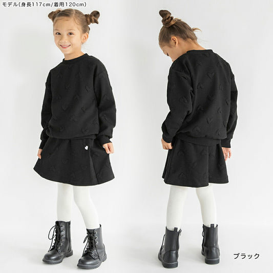 日本童裝 Branshes 心型提花蓬鬆衛衣 80-150cm 女童款 冬季 TOPS