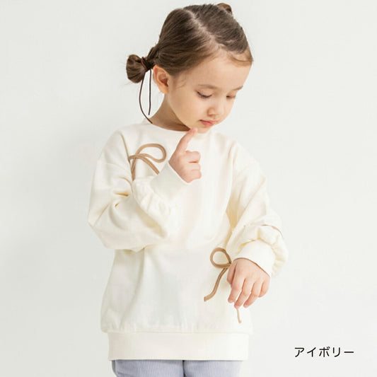 日本童裝 Branshes 緞帶刺繡衛衣 80-150cm 女童款 冬季 TOPS