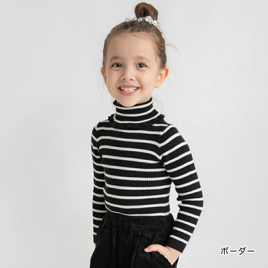 日本童裝 Branshes 高領針織毛衣 100-150m 女童款 冬季 TOPS 聖誕紅/新年紅