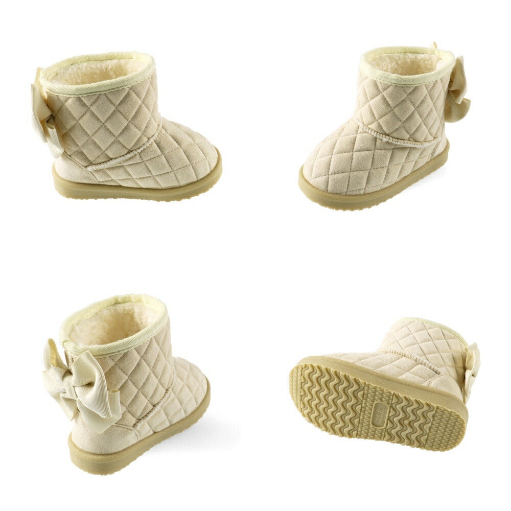 日本直送 Branshes 絎縫緞帶靴毛毛雪地鞋 15-19cm 鞋系列 其他品牌