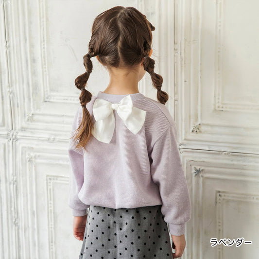 日本童裝 Branshes 緞帶針織上衣 80-150cm 女童款 冬季 TOPS