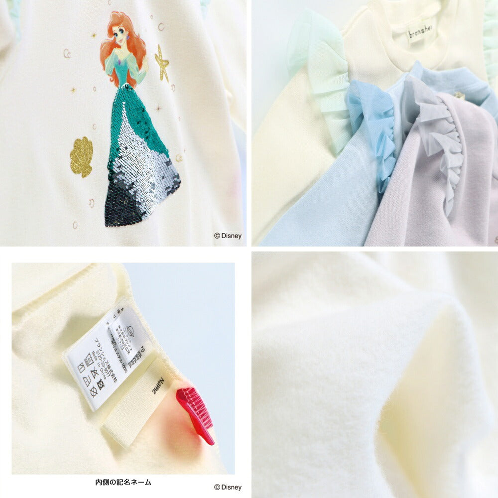 日本童裝 Branshes x Disney 公主紗袖衛衣 90-130cm 女童款 冬季 TOPS