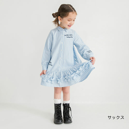 日本童裝 Branshes 花邊襯衫連身裙 80-150cm 女童款 春季 DRESSES 新之春