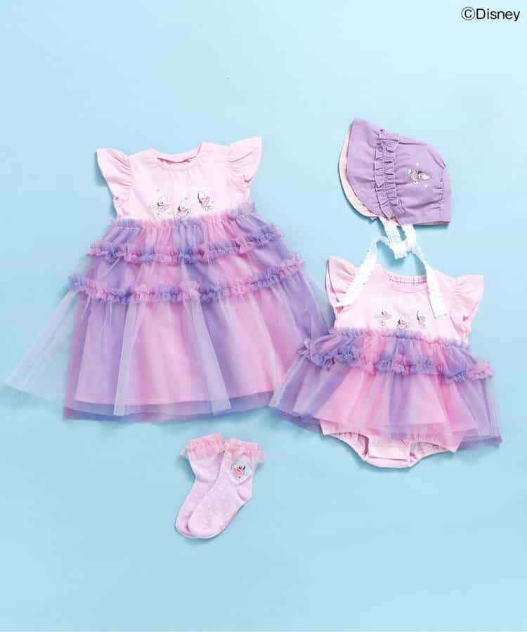 日本童裝 apres les cours x Disney ALICE in WONDERLAND 生蠔BB網紗連衣上衣 70-80cm 女童款 初生嬰兒 夏季 Jumpsuit