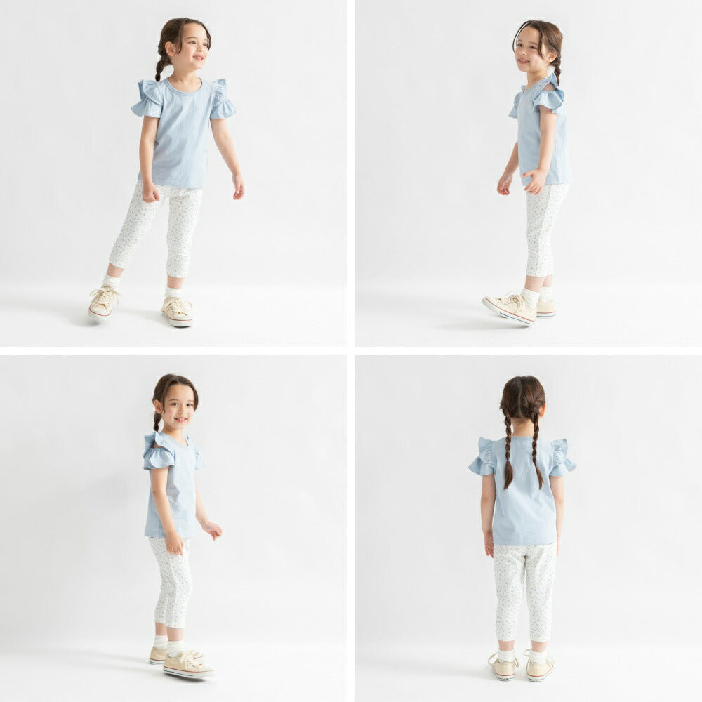日本童裝 Branshes 露肩荷葉邊上衣 100-150cm 女童款 夏季 TOPS