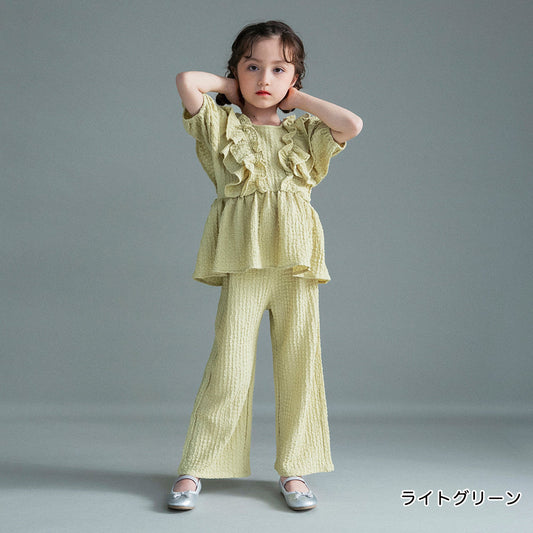 日本童裝 Branshes 休閒兩件套裝 100-150cm 女童款 夏季 TOPS PANTS