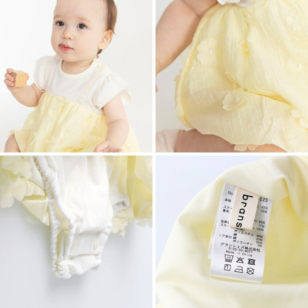 日本童裝 Branshes 花花泡泡紗連衣 70-80cm 女童款 初生嬰兒 夏季 Jumpsuit