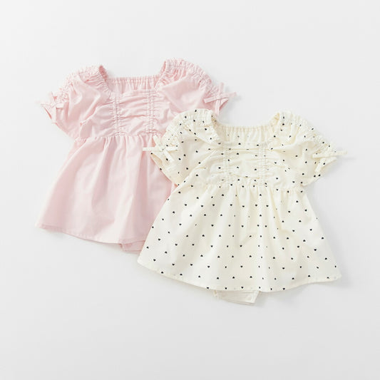 日本童裝 Branshes 皺褶緞帶連衣 70-80cm 女童款 初生嬰兒 夏季 Jumpsuit