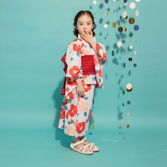 日本童裝 Branshes 2Way 浴衣3件套裝 日本和服 100-130cm 女童款 夏季 OUTERWEAR DRESSES 日本夏祭慶典特輯