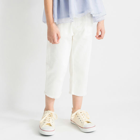 日本童裝 Branshes 流蘇邊七分牛仔褲 90-150cm 女童款 夏季 PANTS