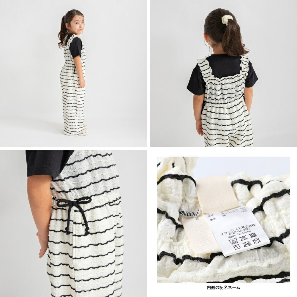 日本童裝 Branshes 提花吊帶連身褲 80-150cm 女童款 夏季 Jumpsuit