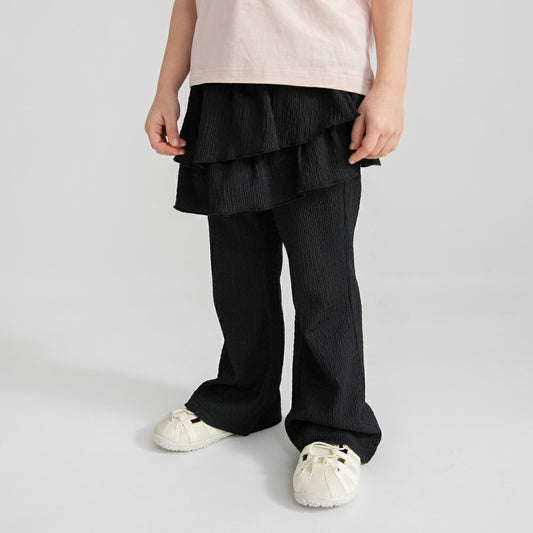 日本童裝 Branshes 荷葉邊假兩件喇叭褲 80-150cm 女童款 夏季 PANTS