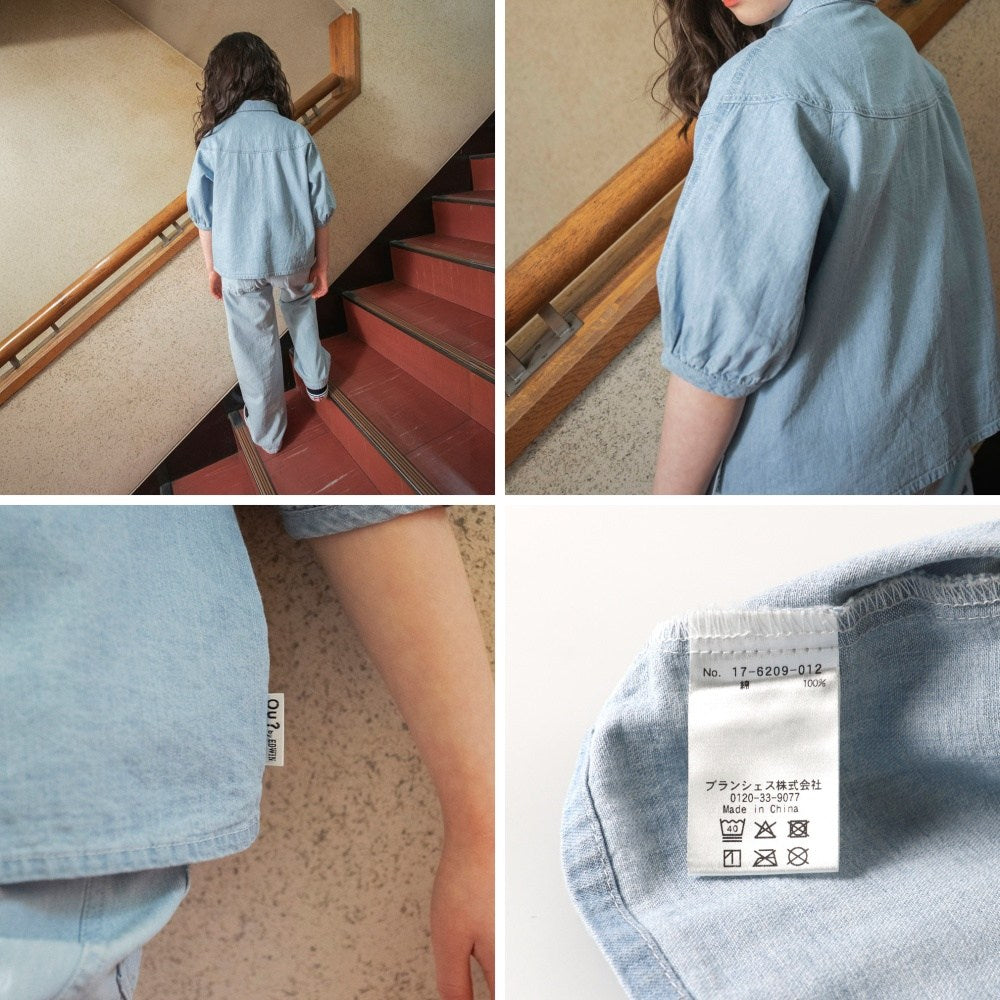 日本童裝 Branshes【Ou? by EDWIN】牛仔襯衫 90-150cm 女童款 夏季 TOPS