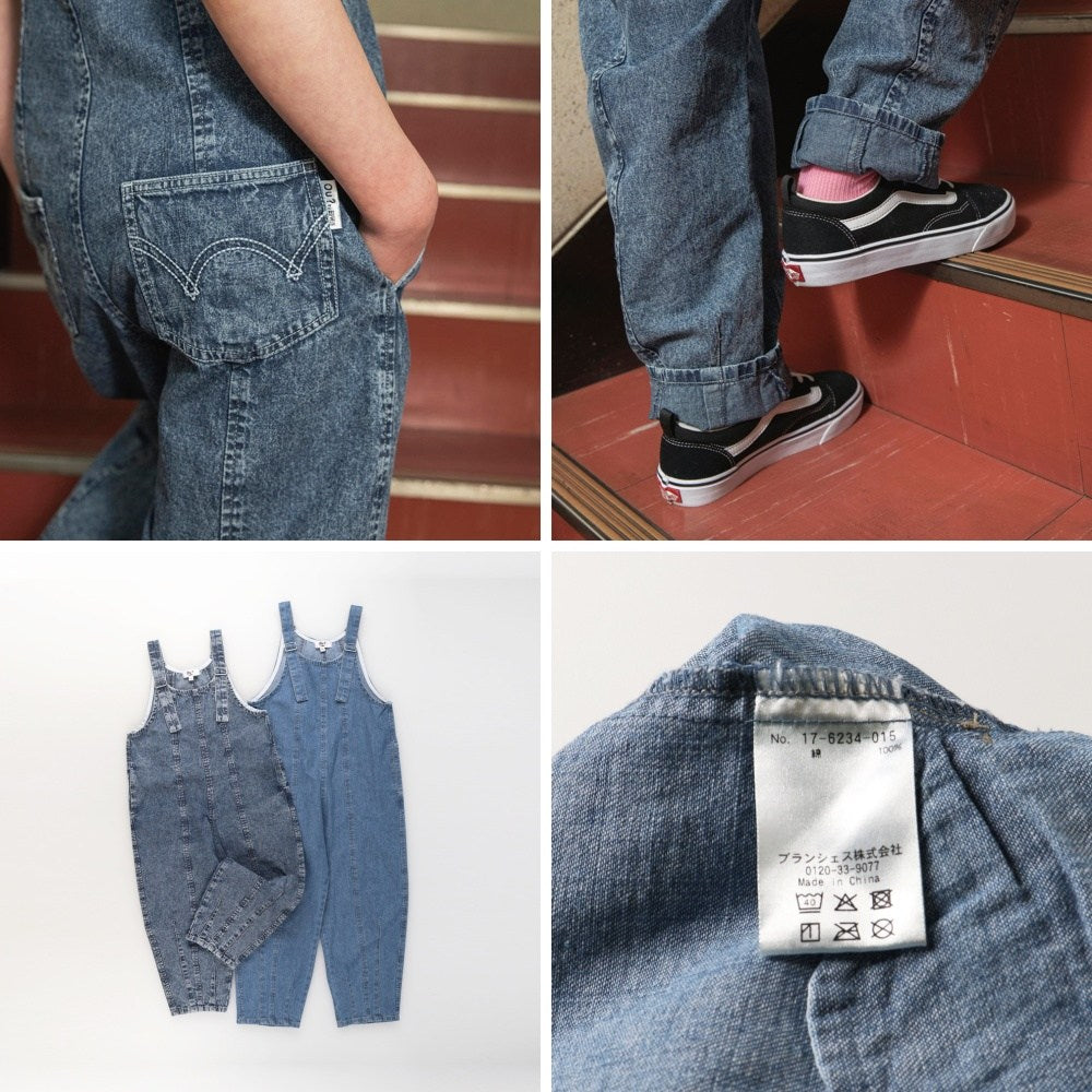 日本童裝 Branshes【Ou? by EDWIN】牛仔背帶褲 90-150cm 女童款 夏季 Jumpsuit