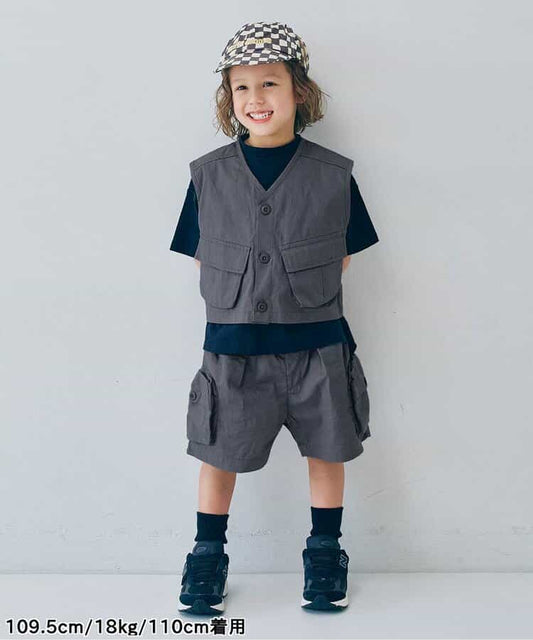 日本童裝 p.premier 工裝口袋背心 80-140cm 男童款/女童款 夏季 TOPS