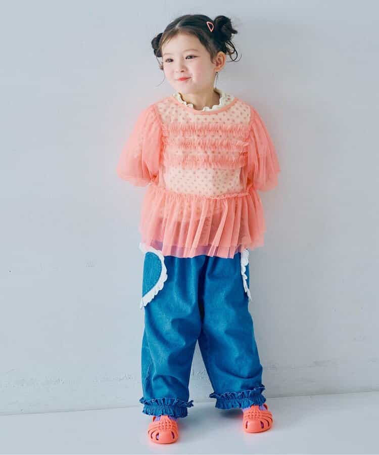 日本童裝 p.premier 蕾絲領及上衣兩件套裝 80-140cm 女童款 夏季 TOPS
