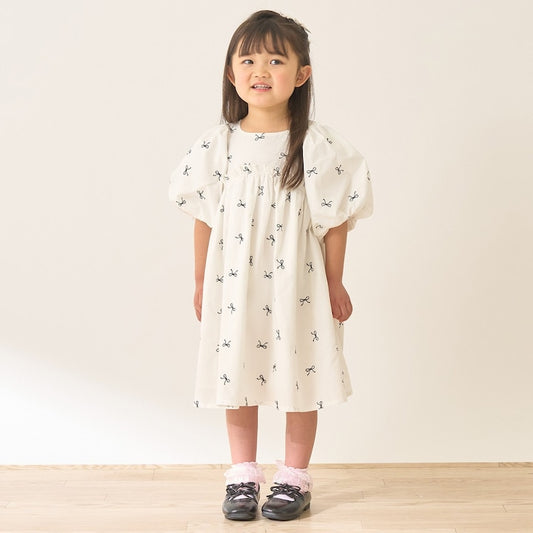日本童裝 Ly# mine 蝴蝶結刺繡連身裙 100-150cm 女童款 夏季 DRESSES