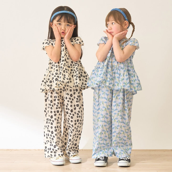 Japanese children's clothing Ly# mine tank top and shorts set 100-150cm girls summer TOPS PANTS