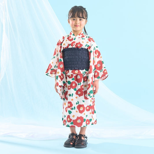 日本童裝 Ly# mine 4Way 接觸冷感 浴衣3件套裝 日本和服 100-140cm 女童款 夏季 OUTERWEAR DRESSES 日本夏祭慶典特輯