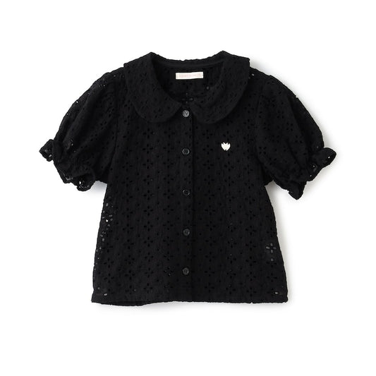 日本童裝 Ly# mine 棉質蕾絲泡泡袖上衣 100-150cm 女童款 夏季 TOPS