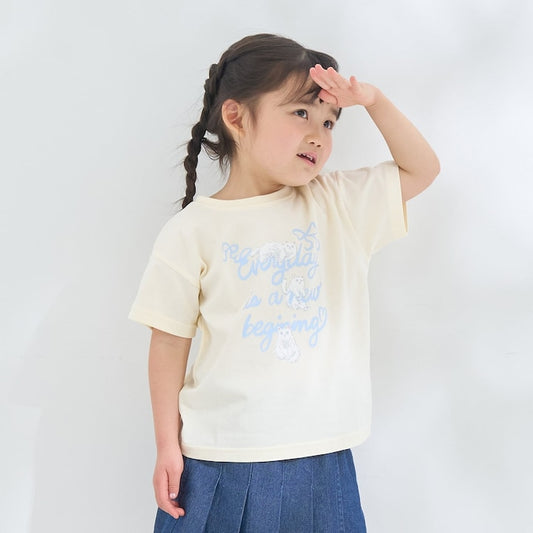 日本童裝 Ly# mine 防UV 接觸冷感 【綿100%不易變形】印花圖案上衣 90-150cm 女童款 夏季 TOPS