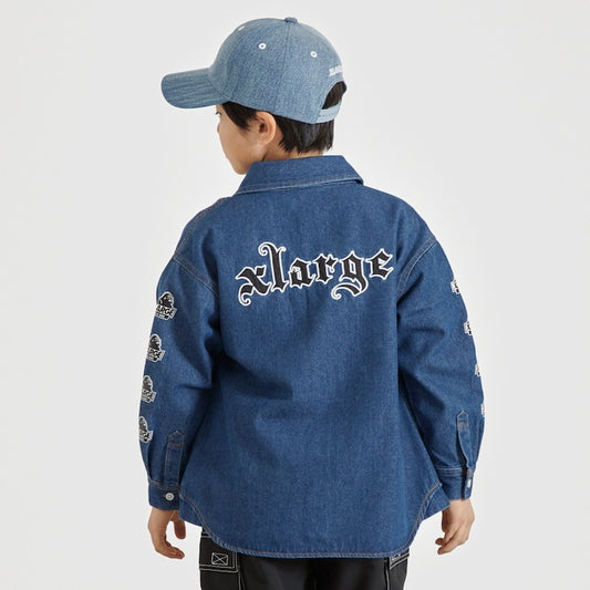 日本童裝 XLARGE KIDS 牛仔襯衫外套 110-140cm 男童款 夏季 OUTERWEAR
