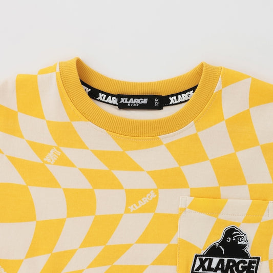 日本童裝 XLARGE KIDS 扭曲格紋短袖上衣 110-140cm 男童款 夏季 TOPS
