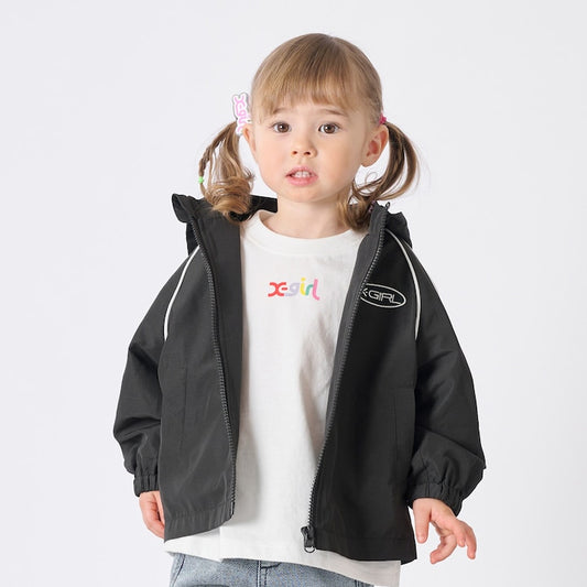 日本童裝 X-girl Stages 防水系列 肩部印花外套 90-140cm 女童款 夏季 OUTERWEAR