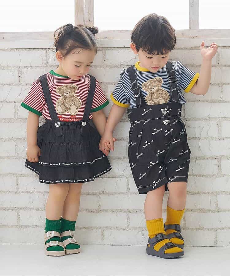 日本童裝 apres les cours x tiny bear 可拆吊帶牛仔褲 80-120cm 男童款 夏季 Jumpsuit PANTS