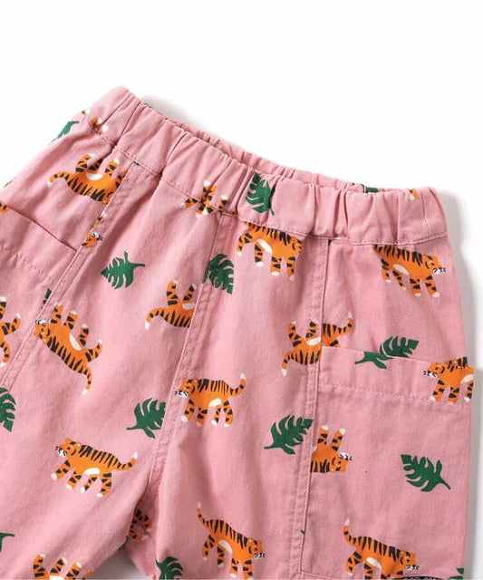 日本童裝 BREEZE x 旭山動物園応援商品 動物紋側袋褲 80-140cm 男童款 夏季 PANTS