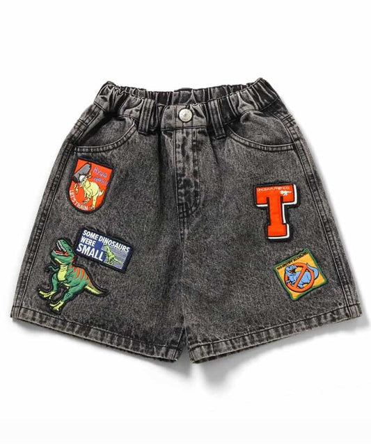 日本童裝 BREEZE x 福井県立恐竜博物館 恐龍圖案牛仔褲 90-140cm 男童款 夏季 PANTS