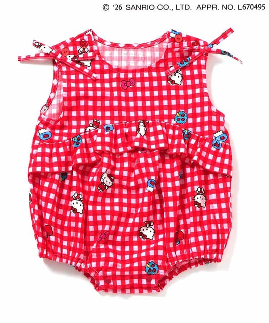 日本童裝 BREEZE x Sanrio 格仔連衣 70-80cm 女童款 初生嬰兒 夏季 Jumpsuit