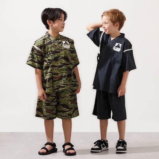 日本童裝 XLARG# KIDS 接觸冷感 日本甚平 日本和服 100-140cm 男童款 夏季 其他品牌童裝 TOPS PANTS 日本夏祭慶典特輯