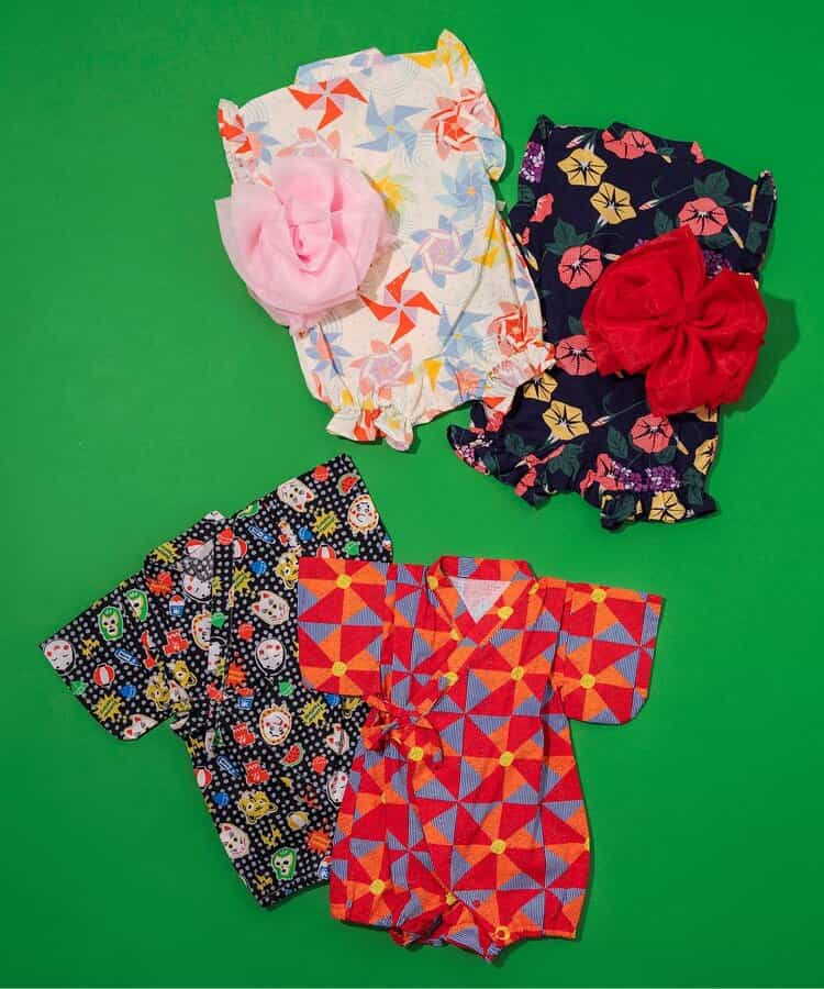 Disney Japanese children's clothing, Jinbei Japanese kimono, 100-150cm, for girls, summer, other brand children's clothing, TOPS PANTS, Japanese Summer Festival Special