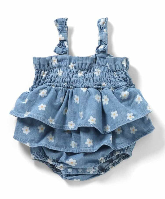 日本童裝 apres les cours 印花背帶連衣 70-80cm 女童款 初生嬰兒 夏季 Jumpsuit