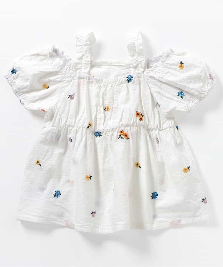 日本童裝 apres les cours 肩帶荷葉邊刺繡上衣 80-140cm 女童款 夏季 TOPS