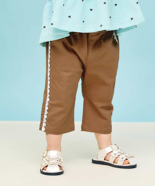 日本童裝 apres les cours 接觸冷感 蕾絲七分長褲 80-140cm 女童款 夏季 PANTS