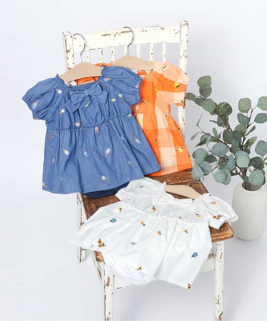 日本童裝 apres les cours 刺繡連衣 70-80cm 女童款 初生嬰兒 夏季 Jumpsuit