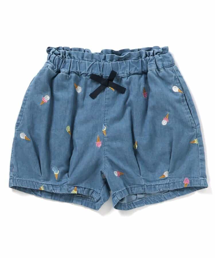 日本童裝 apres les cours 刺繡圖案短褲 80-140cm 女童款 夏季 PANTS