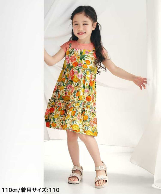 日本童裝 apres les cours 荷葉邊假兩件連身裙 80-140cm 女童款 夏季 DRESSES