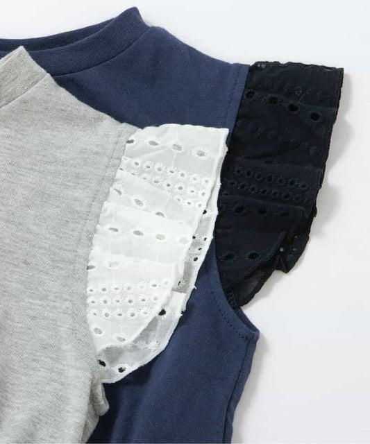 日本童裝 BREEZE 蕾絲拼接上衣 80-140cm 女童款 夏季 TOPS