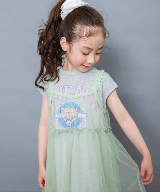 日本童裝 BREEZE 學院風薄紗兩件套裝 80-140cm 女童款 夏季 DRESSES
