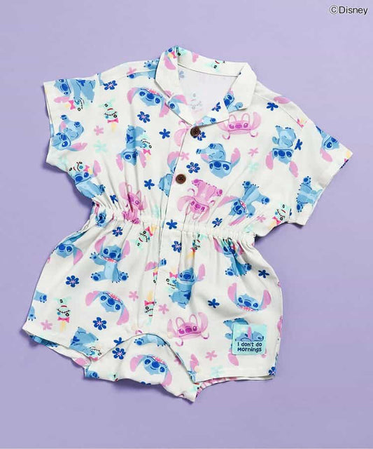 日本童裝 BREEZE x Disney Stitch 襯衫連衣 70-80cm 男童款/女童款 初生嬰兒 夏季 Jumpsuit