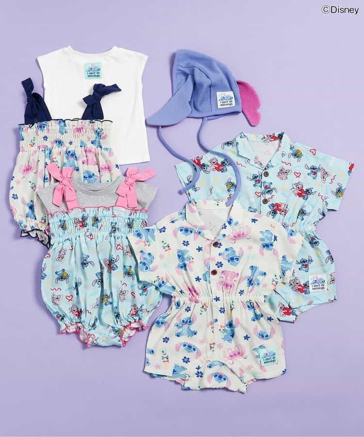 日本童裝 BREEZE x Disney Stitch 吊帶連衣+上衣套裝 70-80cm 女童款 初生嬰兒 夏季 Jumpsuit TOPS