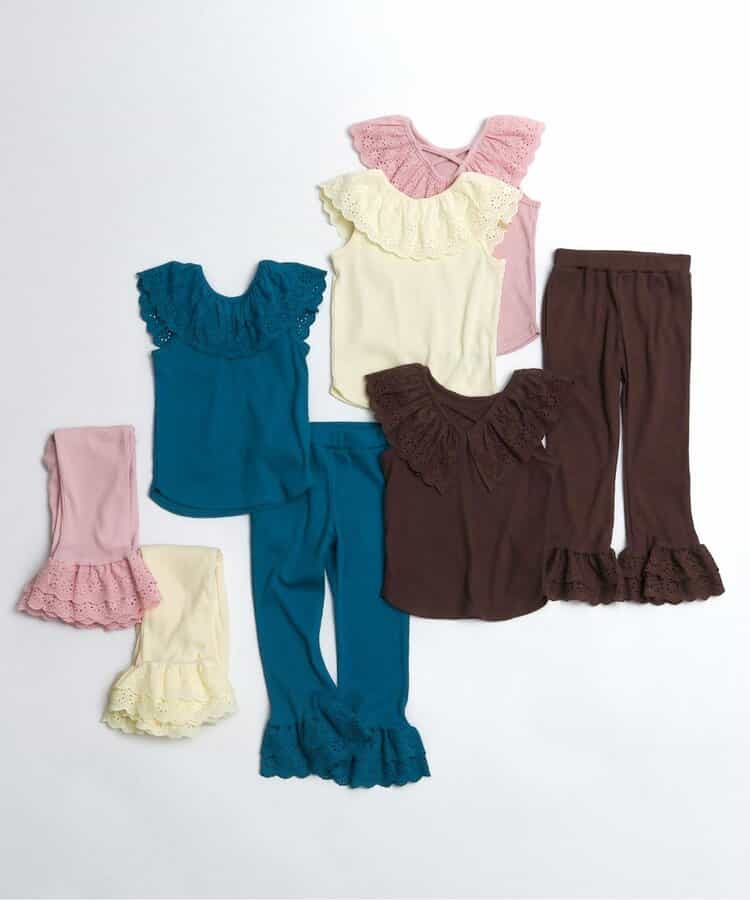 日本童裝 apres les cours 接觸冷感 蕾絲荷葉邊上衣 70-140cm 女童款 夏季 TOPS