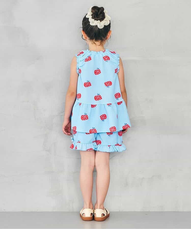 日本童裝 apres les cours 印花荷葉上衣 80-140cm 女童款 夏季 TOPS