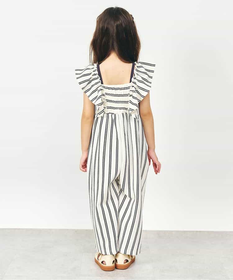 日本童裝 apres les cours 吸水速乾 條紋波點荷葉邊背帶褲 90-140cm 女童款 夏季 Jumpsuit