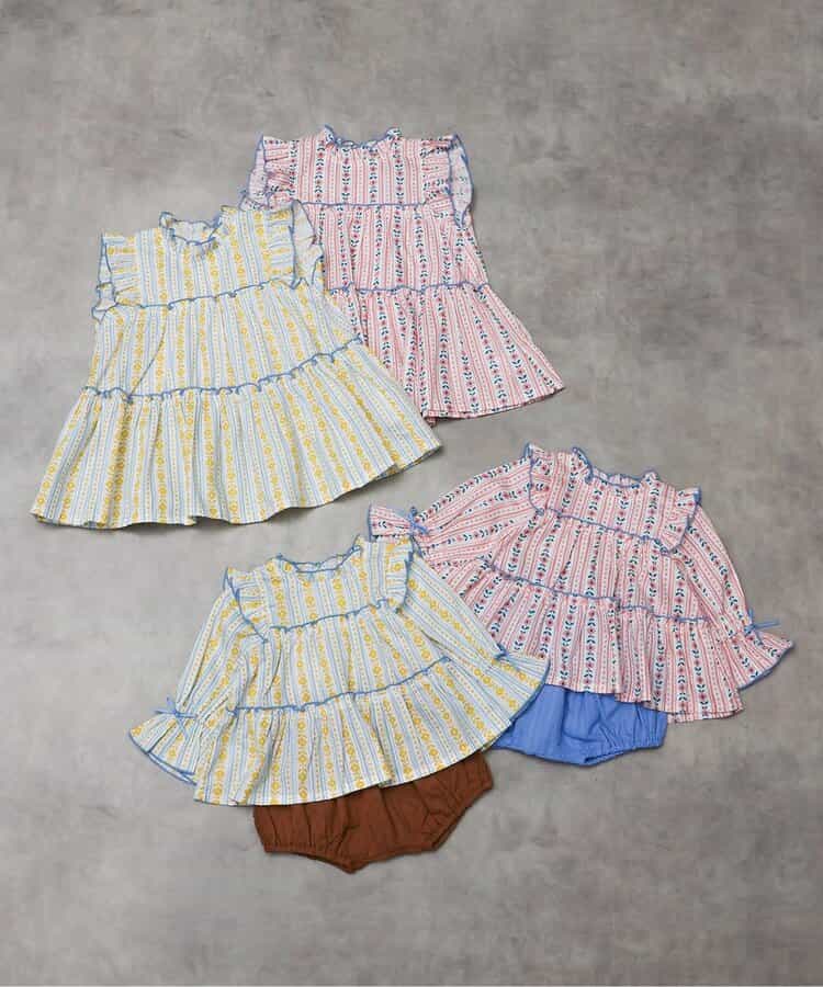 日本童裝 apres les cours 無袖荷葉邊上衣 90-130cm 女童款 夏季 DRESSES