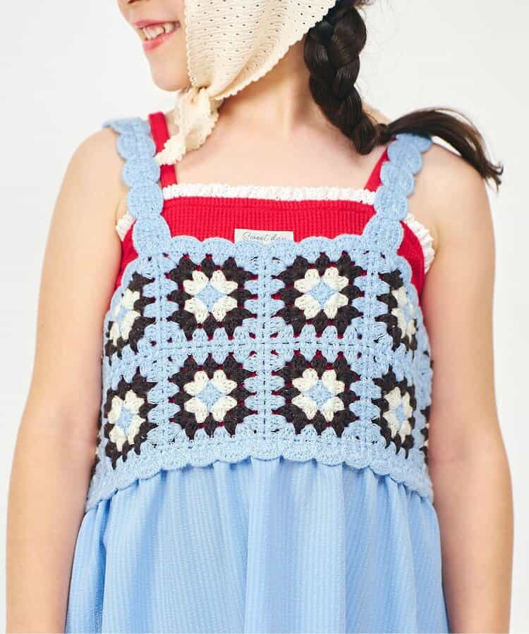 日本童裝 apres les cours 鉤針編織吊帶連身裙 90-140cm 女童款 夏季 DRESSES