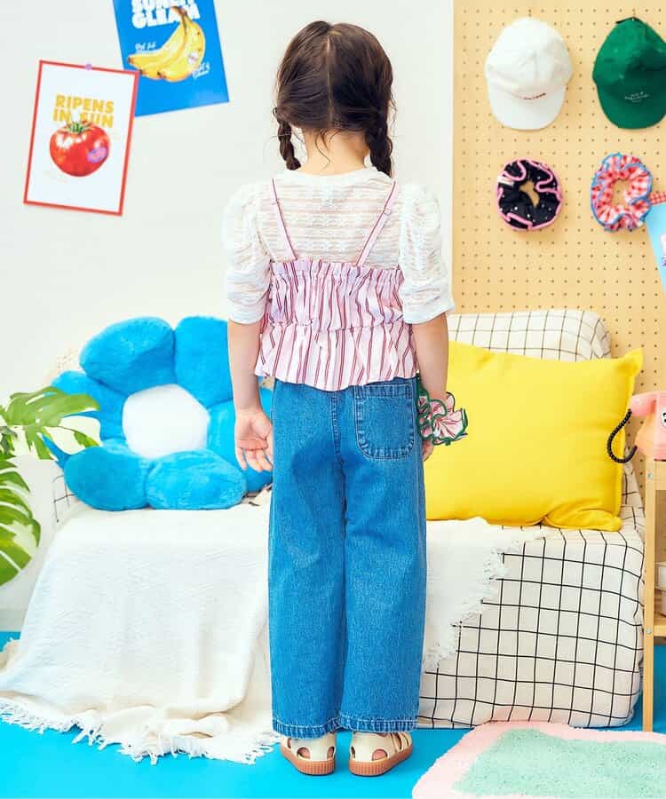 日本童裝 apres les cours 吊帶層疊荷葉邊上衣 90-140cm 女童款 夏季 TOPS